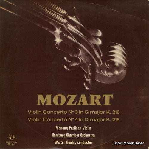 GOEHR, WALTER mozart; violin concerto no.3 in g major, no.4 in d major M-2092