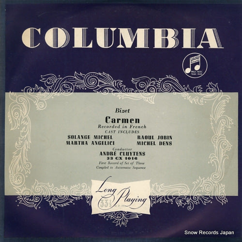 CLUYTENS, ANDRE bizet; carmen 33CX1016