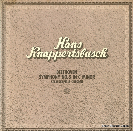 KNAPPERTSBUSCH, HANS beethoven; symphony no.5 in c minor K20C-58
