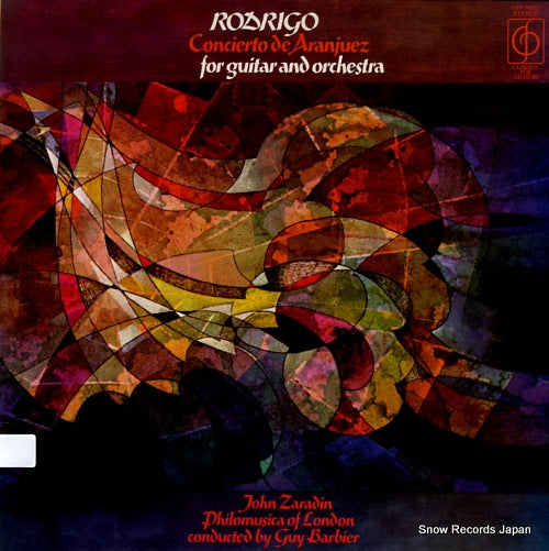 ZARADIN, JOHN rodrigo; concierto de aranjuez for guitar and orchestra CFP40012