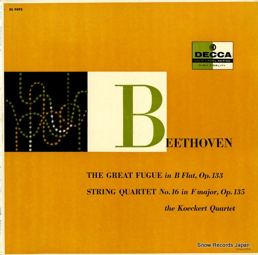 KOECKERT QUARTET, THE beethoven; the great fugue in b flat/string quartet no.16 DL9893