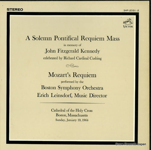LEINSDORF, ERICH a solemn pontifical requiem mass in memory of john fitzgerald kennedy SHP-2331
