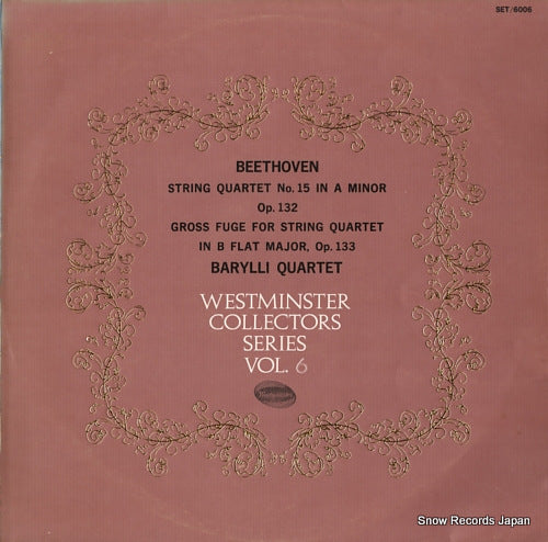 BARYLLI QUARTET, THE beethoven; string quartet no.15/gross fuge for string quartet SET-6006