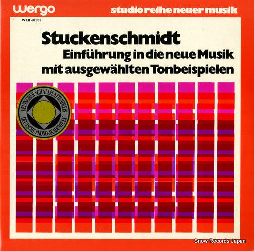 STUCKENSCHMIDT, HANS HEINZ einfuhrung in die neue musik mit ausgewahlten tonbeispielen WER60005
