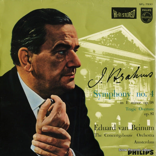 BEINUM, EDUARD VAN brahms; symphony no.4/tragic overture SFL-7537