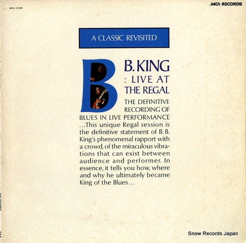 KING, B.B. b.b. king live at the regal MCA-27006