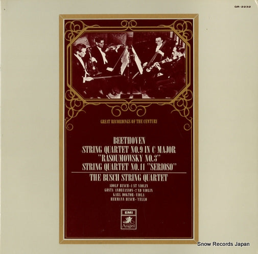 BUSCH STRING QUARTET, THE beethoven; string quartet no.9/no.11 GR-2232