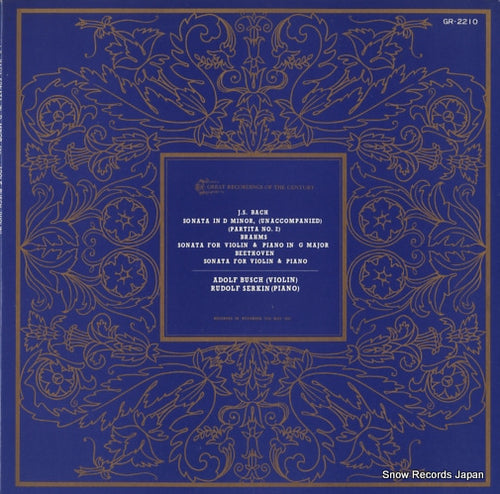 BUSCH, ADOLF bach; sonata in d minor GR-2210
