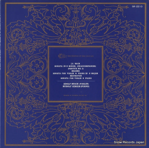 BUSCH, ADOLF bach; sonata in d minor GR-2210