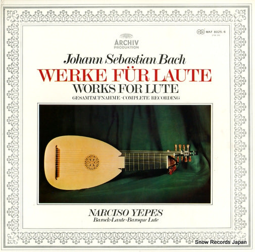 YEPES, NARCISO bach; werke fur laute works for lute MAF8025