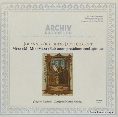 KNOTHE, DIETRICH johannes ochheghem; missa "mi-mi" 198406