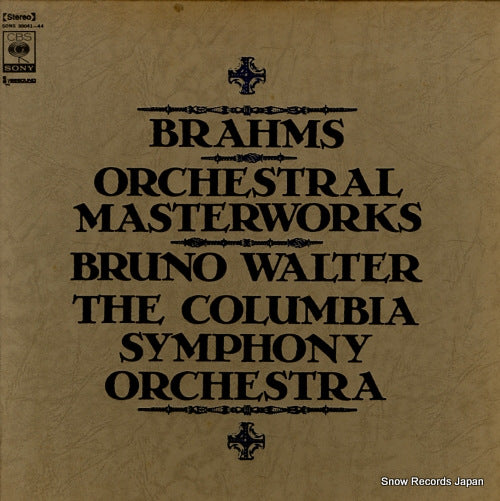 WALTER, BRUNO brahms; orchestral masterworks SONS30041