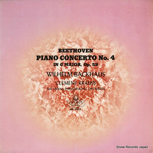 BACKHAUS, WILHELM beethoven; piano concerto no.4 MR5022