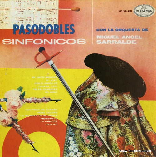 ORQUESTA DE MIGUEL ANGEL SARRALDE pasodobles sinfonicos LP12-25