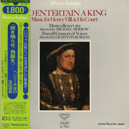 MORROW, MICHAEL to entertain a king / music for henry viii and his court SL7023