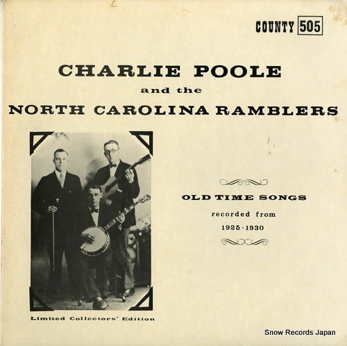 POOLE, CHARLIE, AND THE NORTH CAROLINA RAMBLERS charlie poole and the north carolina ramblers COUNTY505