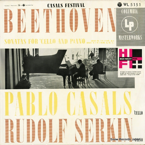 CASALS, PABLO / RUDOLF SERKIN beethoven; sonatas for cello and piano WL5151