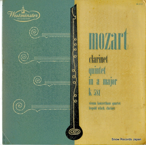 WLACH, LEOPOLD mozart; clarinet quintet in a major k.581 WL5112