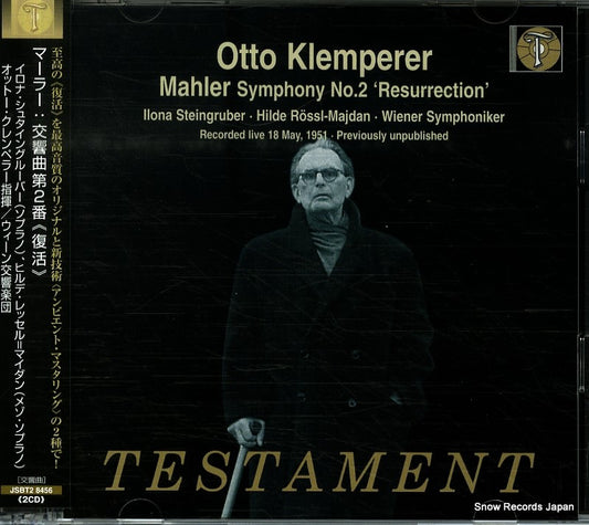 KLEMPERER, OTTO mahler; symphony no.2 "resurrection" JSBT2.8456