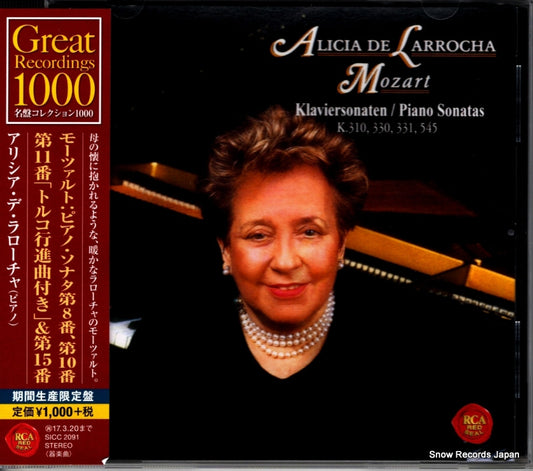 LARROCHA, ALICIA DE mozart; klaviersonaten / piano sonatas SICC2091