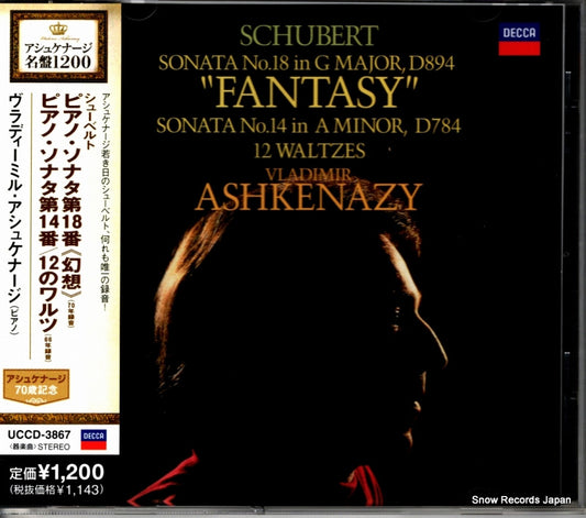 ASHKENAZY, VLADIMIR schubert; sonata no.18 in g major, d894 "fantasy" UCCD-3867