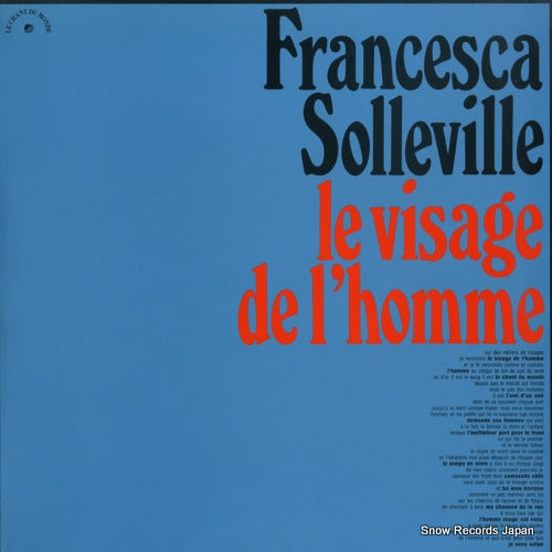 SOLLEVILLE, FRANCESCA le visage de l'homme LDX74550