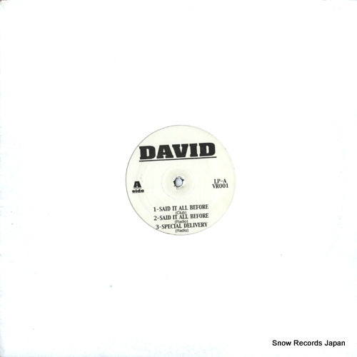 DAVID, DUTAO said it all before VR001