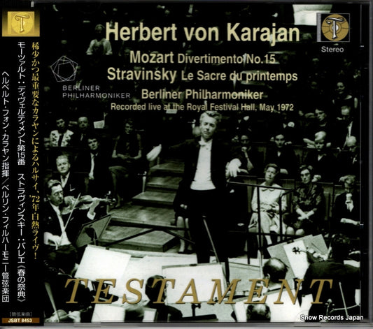 KARAJAN, HERBERT VON mozart; diverimento no.15 JSBT.8453