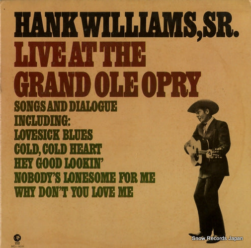 WILLIAMS, HANK live at the grand ole opry MG-1-5019