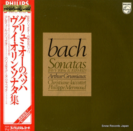 GRUMIAUX, ARTHUR bach; sonatas bwv1019&1020-1023 27PC-23