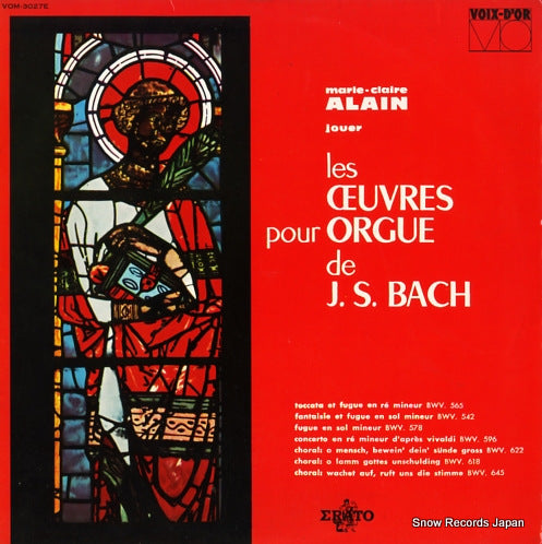 ALAIN, MARIE-CLAIRE bach; les oeuvres pour orgue VOM-3027E