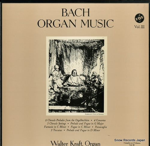KRAFT, WALTER bach; organ music vol.3 H-4007V