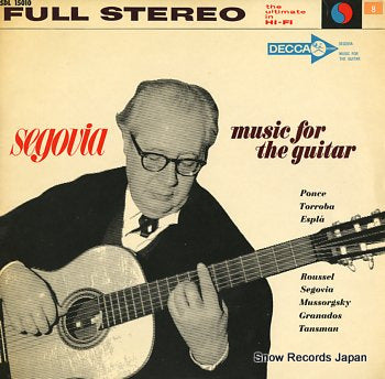 SEGOVIA, ANDRES music for the guitar SDL15010