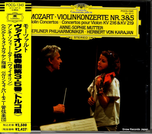 KARAJAN, HERBERT VON / MUTTER, ANNE-SOPHIE mozart; violinkonzert nr.3 & 5 POCG-1345