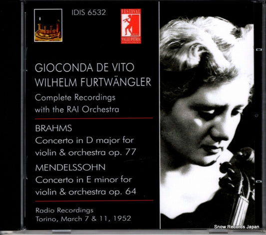 FURTWANGLER, WILHELM brahms; concerto in d major for violin & orchestra op.77 IDIS6532