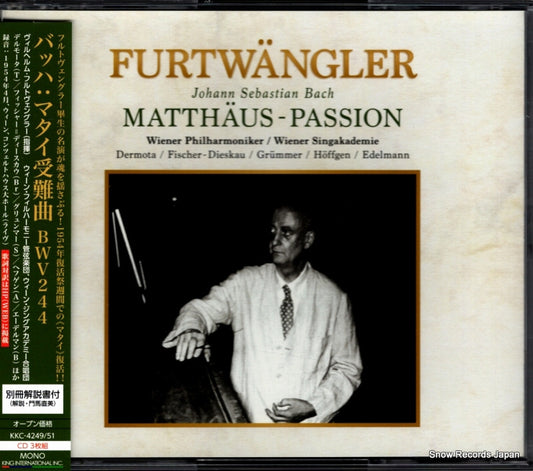 FURTWANGLER, WILHELM bach; matthaus passion KKC-4249