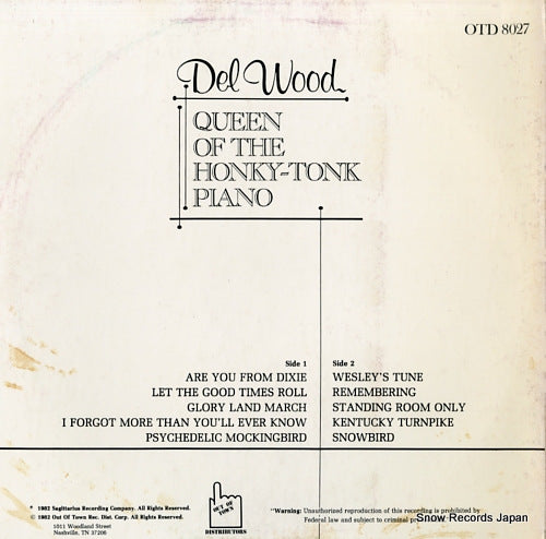 WOOD, DEL queen of the honky-tonk piano OTD-8389