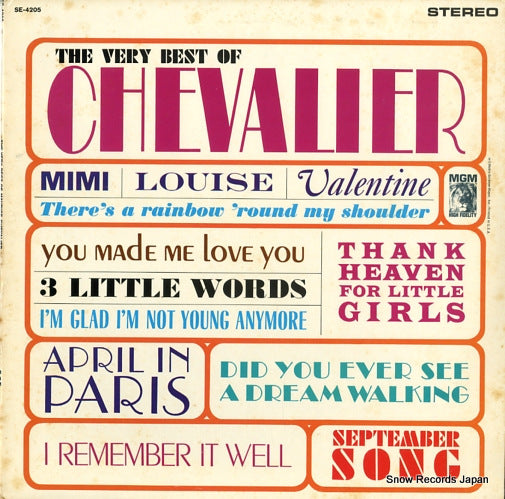 CHEVALIER, MAURICE the very best of chevalier SE-4205