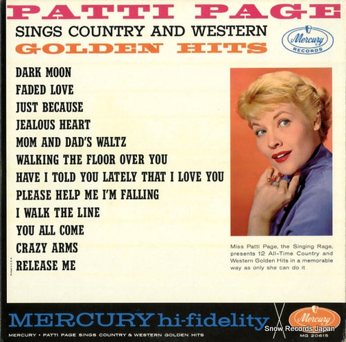 PAGE, PATTI sings country and western golden hits MG20615