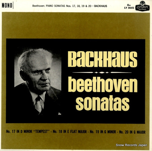 BACKHAUS, WILHELM beethoven; piano sonatas nos.17, 18, 19 & 20 LY5052