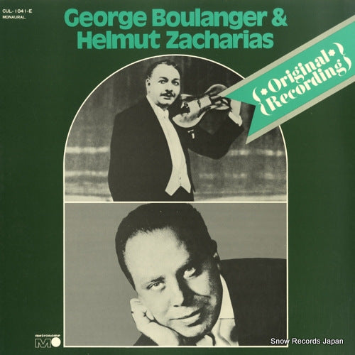 BOULANGER, GEORGE, AND HELMUT ZACHARIAS original recording CUL-1041-E