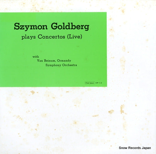 GOLDBERG, SZYMON szymon goldberg plays concertos (live) VIP-1