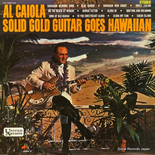 CAIOLA, AL solid gold guitar goes hawaiian PS-1332-UA
