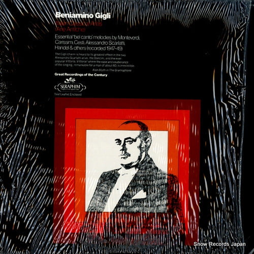 GIGLI, BENIAMINO italian classical arias (arie antiche) SERAPHIM60182
