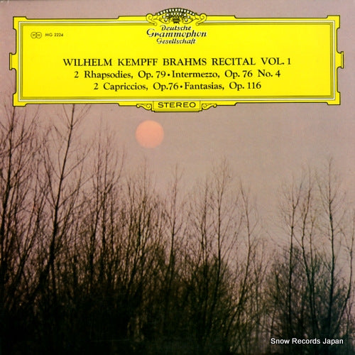 KEMPFF, WILHELM brahms recital vol.1 MG2224