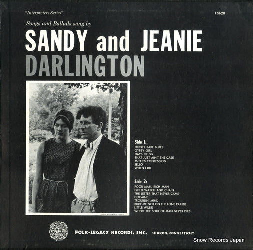 DARLINGTON, SANDY AND JEANIE songs and ballads sung FSI-28
