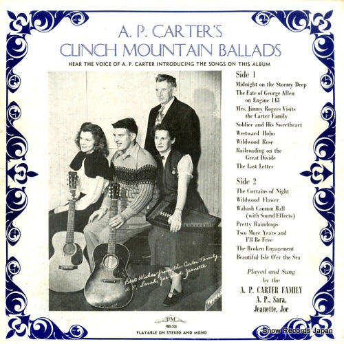 CARTER FAMILY, THE a. p. carter's clinch moutain ballads PMR-206