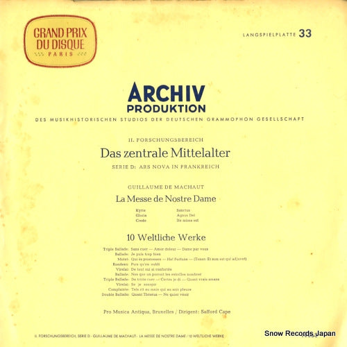 CAPE, SAFFORD machaut; 10 weltliche werke 14063