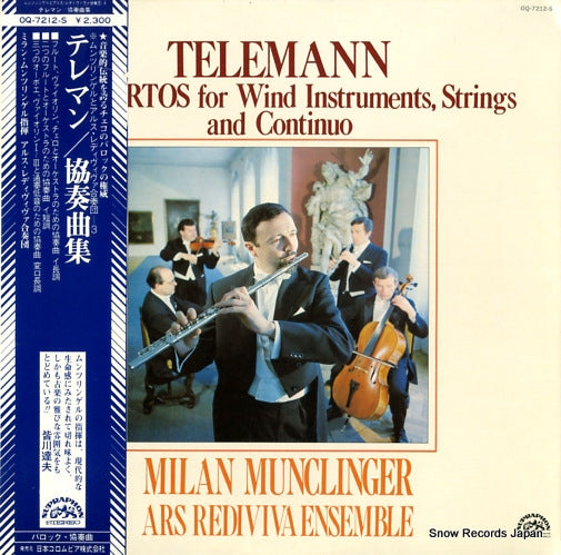 MUNCLINGER, MILAN telemann; concertos for wind instruments, strings and continuo OQ-7212-S