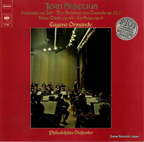 ORMANDY, EUGENE sibelius; finlandia/der schwan von tuonela CBS61286